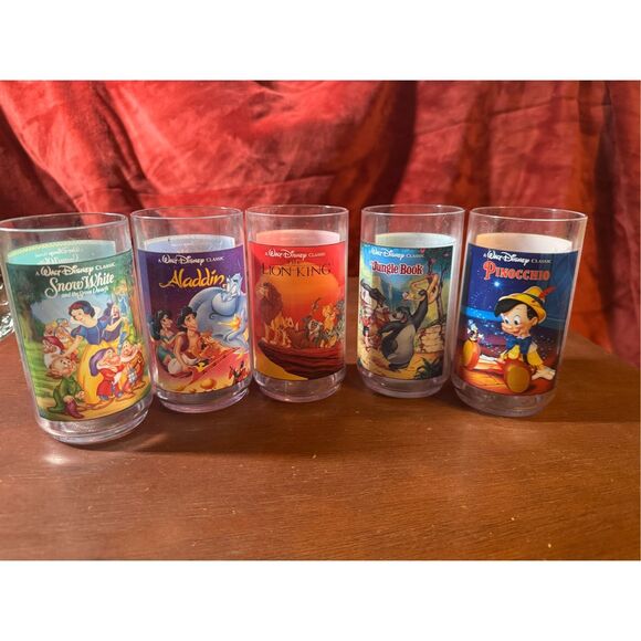 Vintage 1994 Walt Disney Collector series tumblers from Burger King set of 5 - Picture 1 of 11